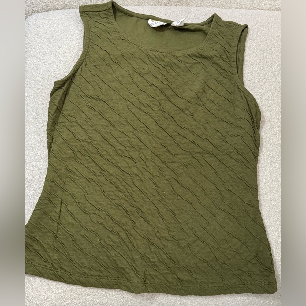 Women’s C&C California Tank Top Olive Green Size Small